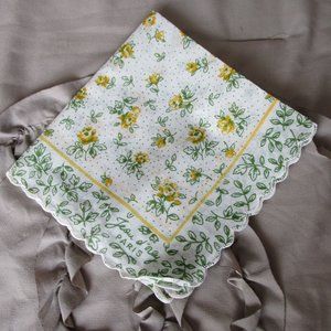 vintage Jean d'Orly printed linen handkerchief